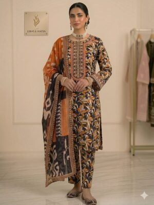 Elegant Embroidered Luxury Three Piece Suit