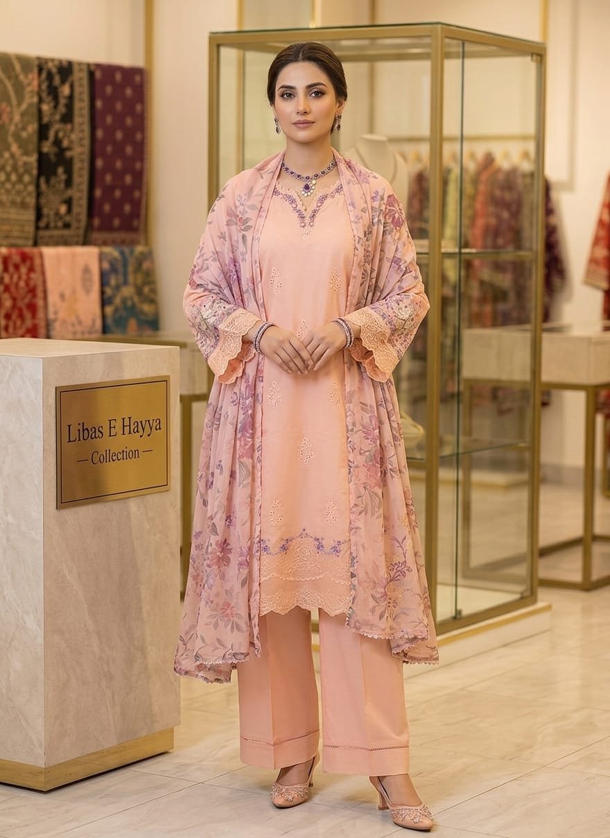 Elegant Embroidered Luxury Three Piece Suit