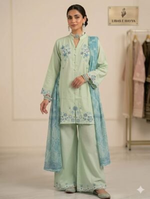 Elegant Party Wear Three Piece Ensemble