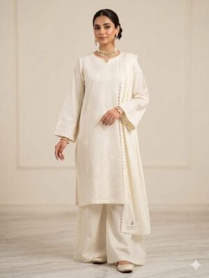 Elegant Embroidered Luxury Three Piece Suit